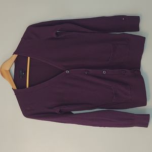 Purple Cardigan Tommy Hilfiger Button Doen Sweater